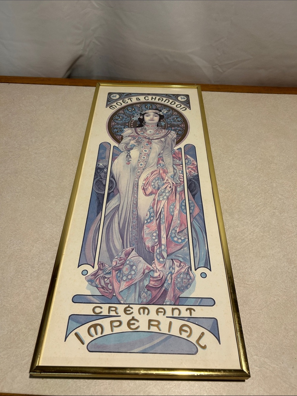 Vintage Alphonse Mucha Moët & Chandon Crémant Impérial Art Gallery Frame